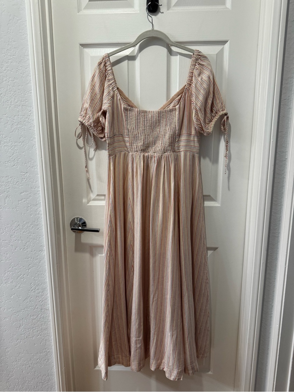Free People Sunshine Eyes Linen Midi Dress Sz M - Picture 7 of 15